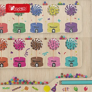 Customize Kids Learning Toys Wooden Magnet Board Puzzle Game for Color Sorting Counting Matching W11H115